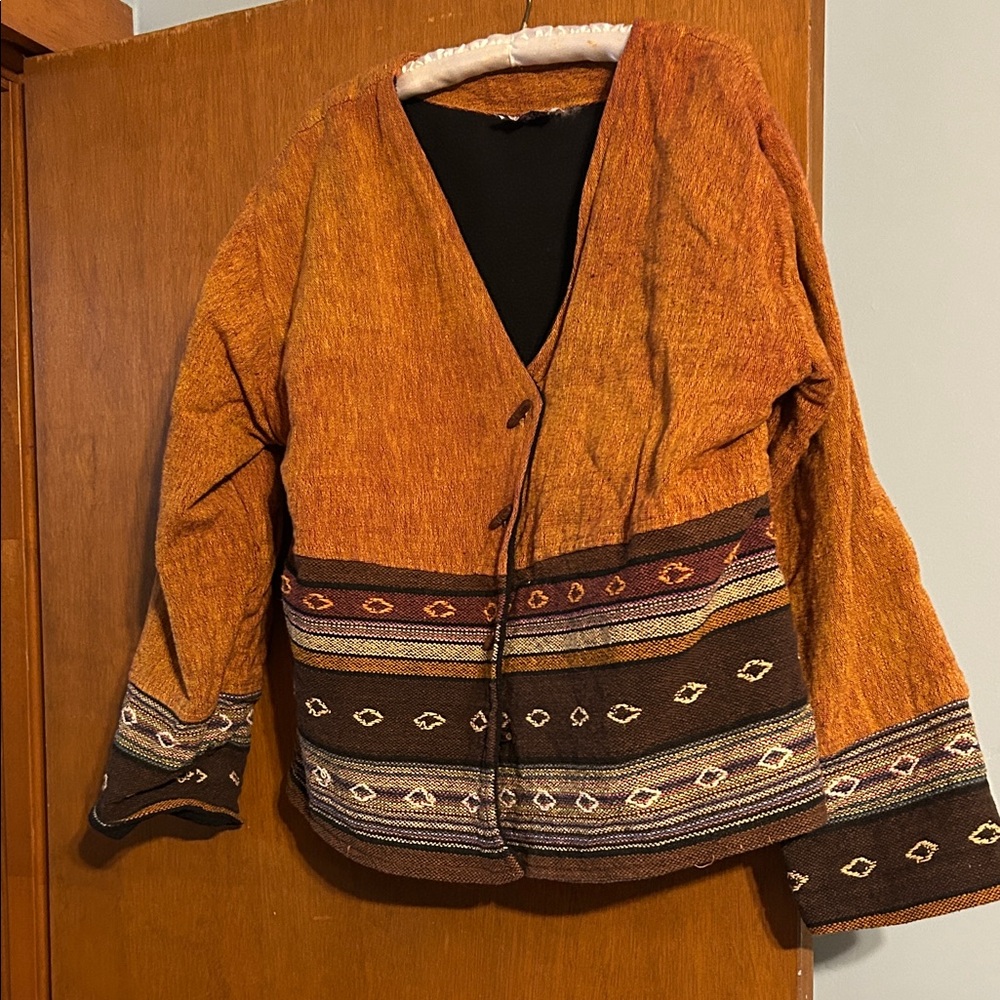 Women's Orange and Brown Jacket